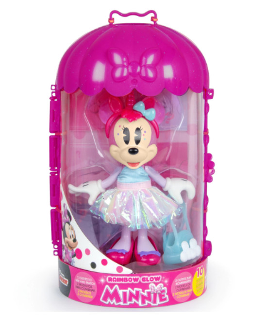 Papusa Disney Minnie Mouse, cu accesorii - Rainbow Glow - 1 | YEO