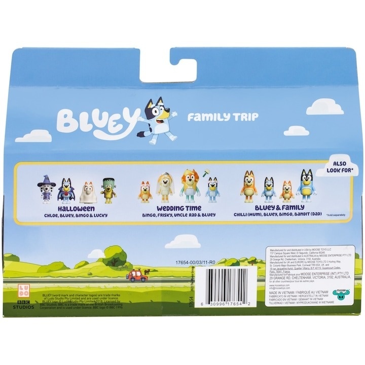 Set 4 figurine Bluey - Family Trip - 3 | YEO