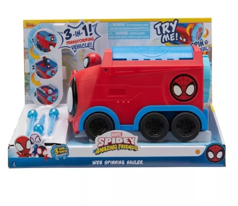 Set de joaca Marvel Spider-Man - Web Spinning Hauler, cu 3 figurine - 1 | YEO