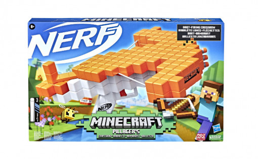 Blaster Nerf Minecraft - Pillagers Crossbow, 3 proiectile