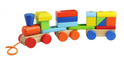 Trenulet din Lemn cu cuburi