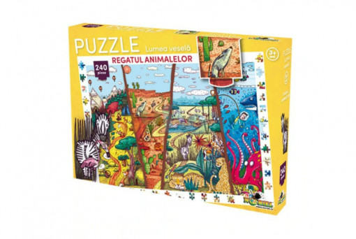 Puzzle Noriel Lumea vesela - Regatul animalelor, 240 piese