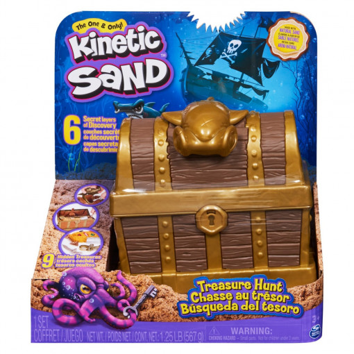 Set Kinetic Sand - Cutia de comori, 567 g