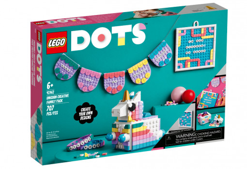 LEGO Dots - Pachet creativ de familie cu Unicorn 41962, 707 piese, 6 ani+