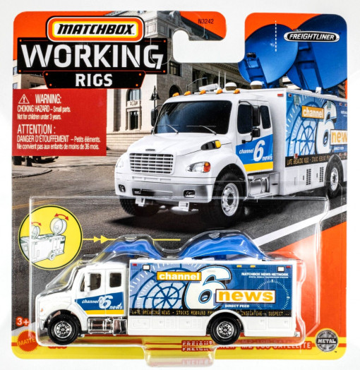 Masinuta Matchbox Working Rigs Channel 6, 10 cm, Albastru