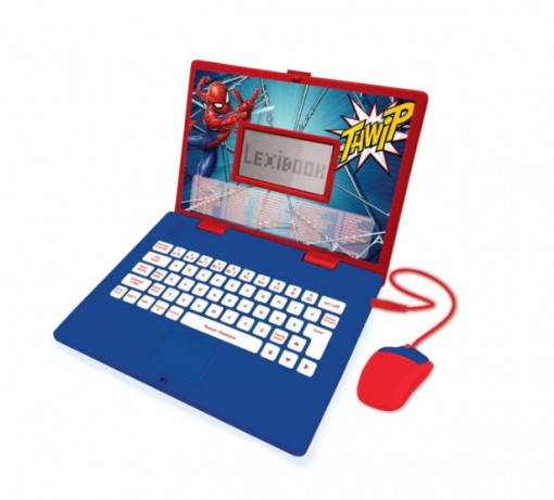 Laptop educativ de jucarie pentru copii Spiderman , in limba romana si engleza, 124 activitati, diferite niveluri de dificultate