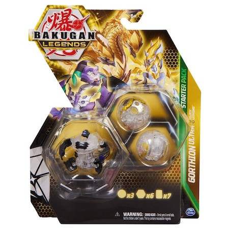 Set 3 figurine Bakugan Legends Starter Pack, Gorthion Ultra, Viloch, Leonidas, 9 cm