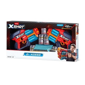 Set 2 pistoale Zuru X-Shot Excel, cu 48 proiectile, Multicolor - Img 6
