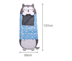 Sac de dormit 2 in 1 husky Kodiak, Pliabil, Portabil,137x50cm, Gri, 3-8 ani, WJ6141-D RCO - Img 3