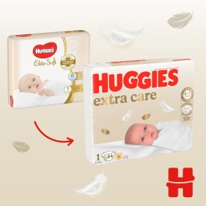 Scutece Huggies Extra Care 1, Mega, 2-5 kg, 84 buc - Img 3