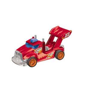 Camion Hot Wheels RC 2 in 1 - Masina de curse albastra si camion cu remorca, 36 cm - Img 3