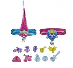 Set 2 figurine Trolls Tiny Dancers, cu 12 accesorii, 4 ani+, Multicolor, 3 cm - Img 4