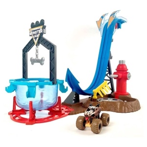 Set de joacă Monster Jam 1:64 Mud Blasters Dunk Tank, multicolor, 61x35x51cm - Img 3