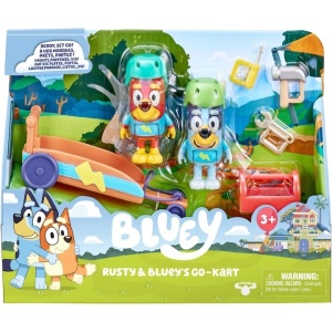 Set 2 figurine Bluey - Bluey & Rusty, Go-kart - Img 1