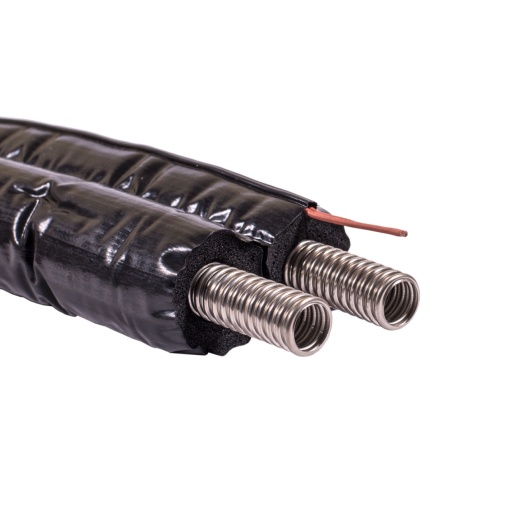 Flexible pipe InoxFlex®, DN16 (3/4"), embossed, insulated EPDM UV protection solar panels.