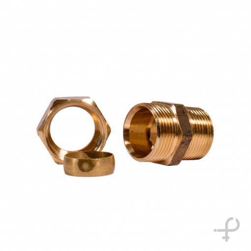 Racord compresie drept Ø22 x ( 1 " ) cupru teava gofrata