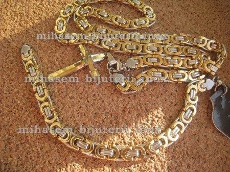 Lant +medalion +bratara INOX ( otel inoxidabil ) cod mihasem100 - Img 6