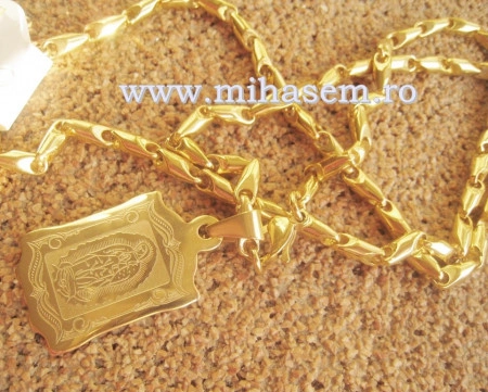 Lant +medalion INOX  ( otel inoxidabil ) cod mihasem352 - Img 2