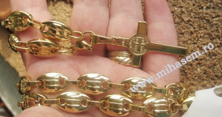 Lant +medalion  INOX  placat  ( otel inoxidabil ) cod mihasem324 - Img 4