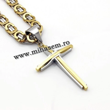 Lant +medalion INOX placat ( otel inoxidabil ) cod mihasem553 - Img 3