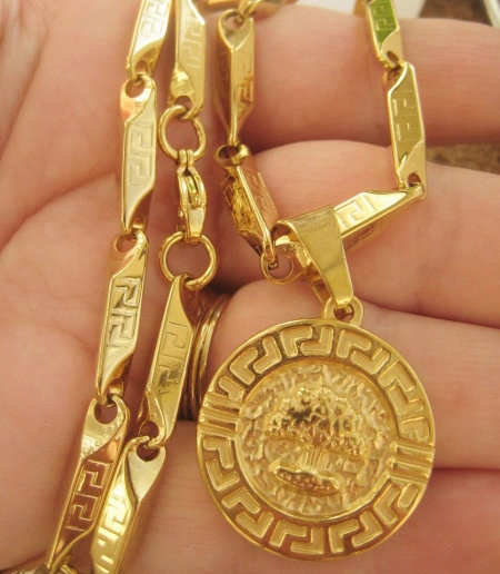 Lant +medalion INOX  placat  ( otel inoxidabil ) cod mihasem624 - Img 2