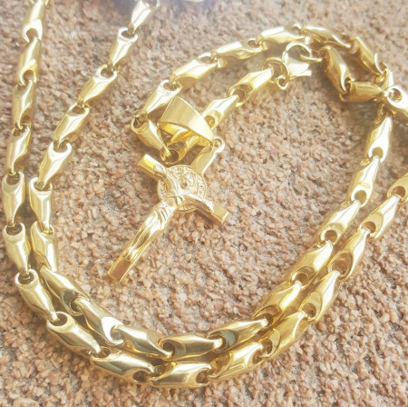 Lant +medalion INOX placat( otel inoxidabil ) cod mihasem691