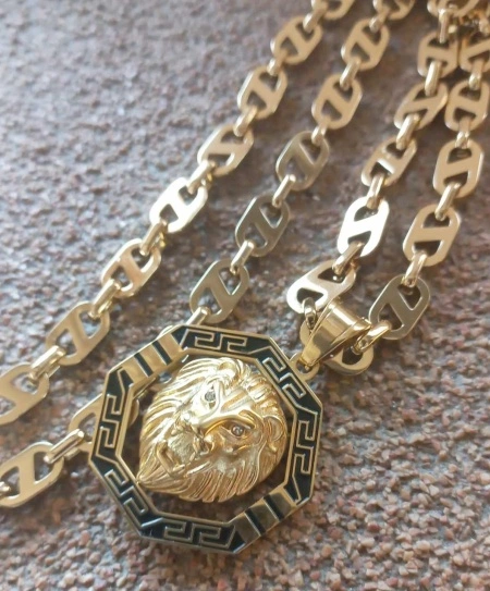 Lant +medalion INOX placat ( otel inoxidabil ) cod mihasem904 - Img 2