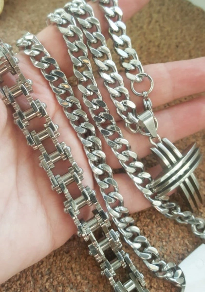 SET Lant +medalion +bratara INOX ( otel inoxidabil ) cod mihasem531 - Img 2