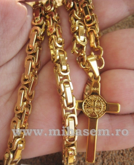 SET Lant +medalion +bratara INOX placat cod mihasem161 - Img 6