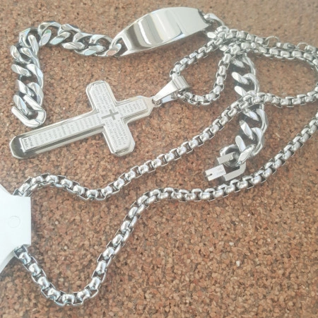 Lant +medalion +bratara INOX cod mihasem723 - Img 3
