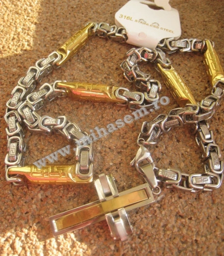 Lant +medalion INOX  ( otel inoxidabil ) cod mihasem192 - Img 3