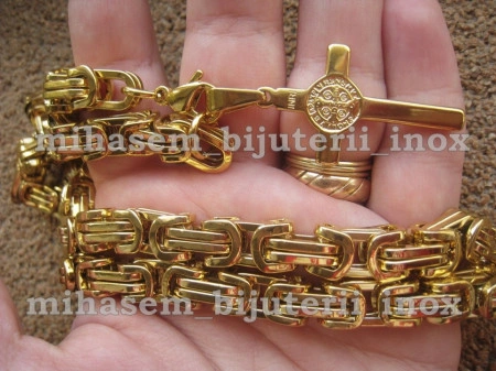 Lant +medalion INOX placat  ( otel inoxidabil ) cod mihasem112 - Img 3