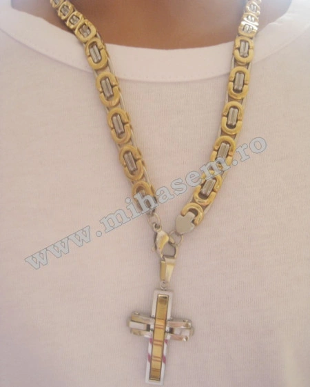 Lant +medalion INOX placat ( otel inoxidabil ) cod mihasem184 - Img 3