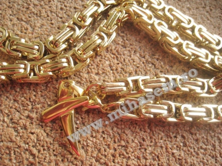 Lant +medalion INOX placat  ( otel inoxidabil ) cod mihasem236 - Img 2