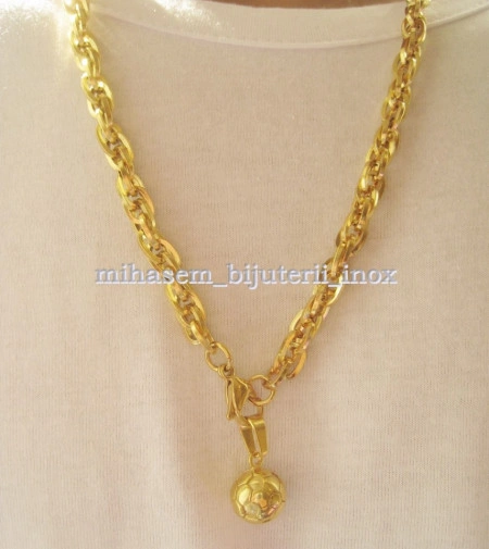 Lant +medalion INOX placat ( otel inoxidabil ) cod mihasem383 - Img 4