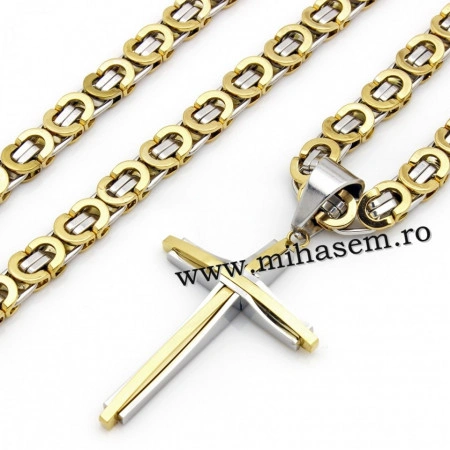 Lant +medalion INOX placat ( otel inoxidabil ) cod mihasem553 - Img 5