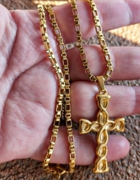 Lant +medalion INOX placat ( otel inoxidabil ) cod mihasem590 - Img 2