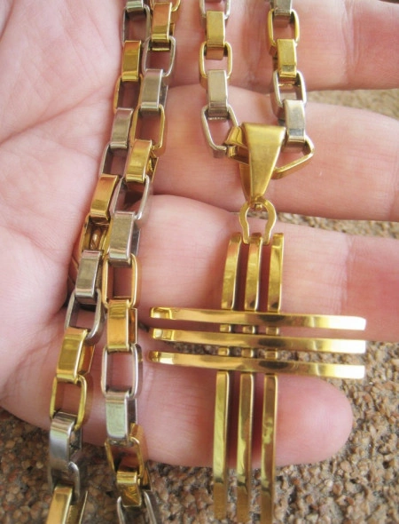 Lant   + medalion INOX  placat ( otel inoxidabil ) cod mihasem591 - Img 3