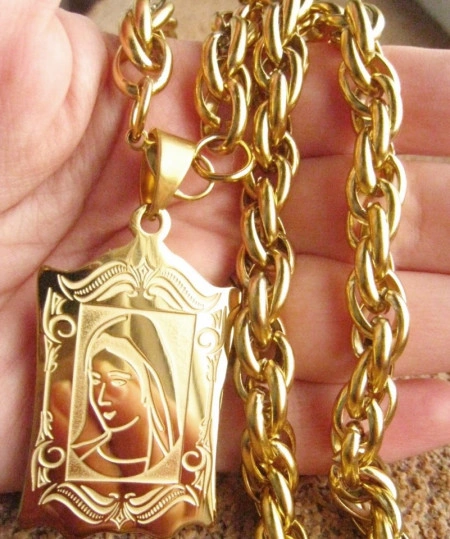 Lant   +medalion  INOX  placat( otel inoxidabil ) cod mihasem677 - Img 4