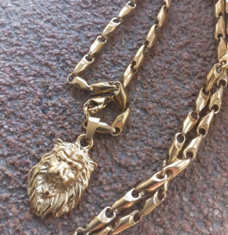 Lant +medalion INOX placat ( otel inoxidabil ) cod mihasem912