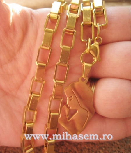 Lant +medalion INOX placat cod mihasem348 - Img 5