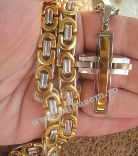 Lant +medalion INOX placat ( otel inoxidabil ) cod mihasem184