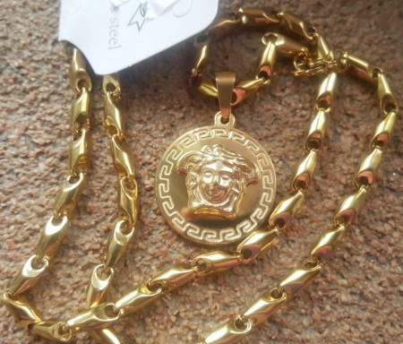 Lant +medalion INOX placat ( otel inoxidabil ) cod mihasem504 - Img 2