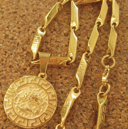 Lant +medalion INOX  placat  ( otel inoxidabil ) cod mihasem624 - Img 5