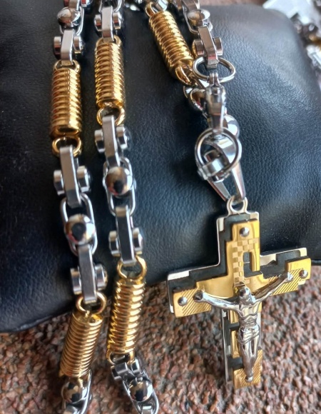 Lant +medalion INOX placat ( otel inoxidabil ) cod mihasem828 - Img 2