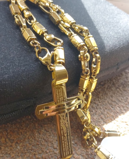 Lant +medalion INOX placat ( otel inoxidabil ) cod mihasem874