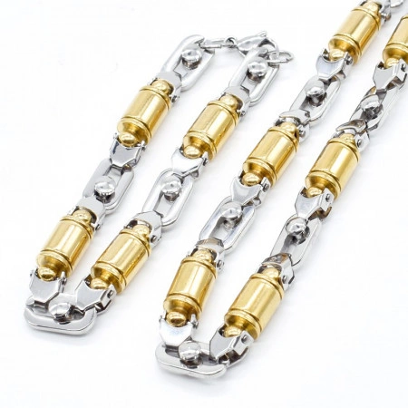 SET Lant +bratara INOX placat( otel inoxidabil ) cod mihasem458 - Img 3