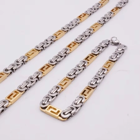 Lant +bratara INOX placat ( otel inoxidabil ) cod mihasem145 - Img 6