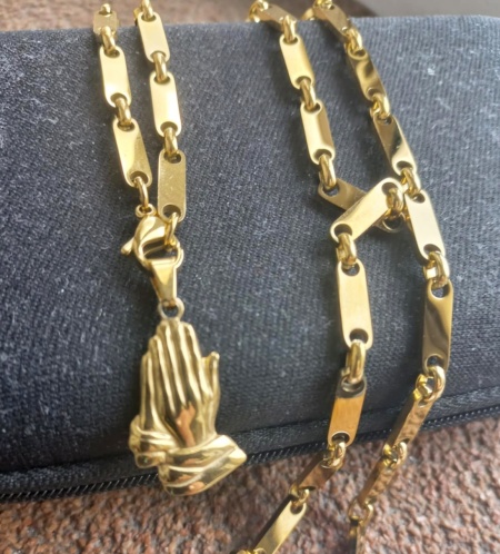 Lant +medalion INOX placat ( otel inoxidabil ) cod mihasem329