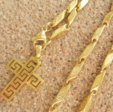 Lant +medalion INOX placat ( otel inoxidabil ) cod mihasem523 - Img 2